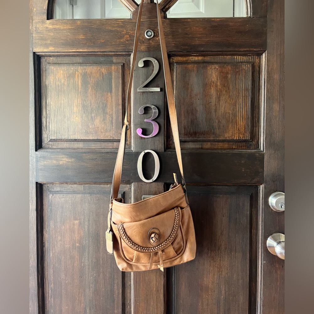 Jessica Simpson crossbody began leather bag. Gently used. - Picture 2 of 4